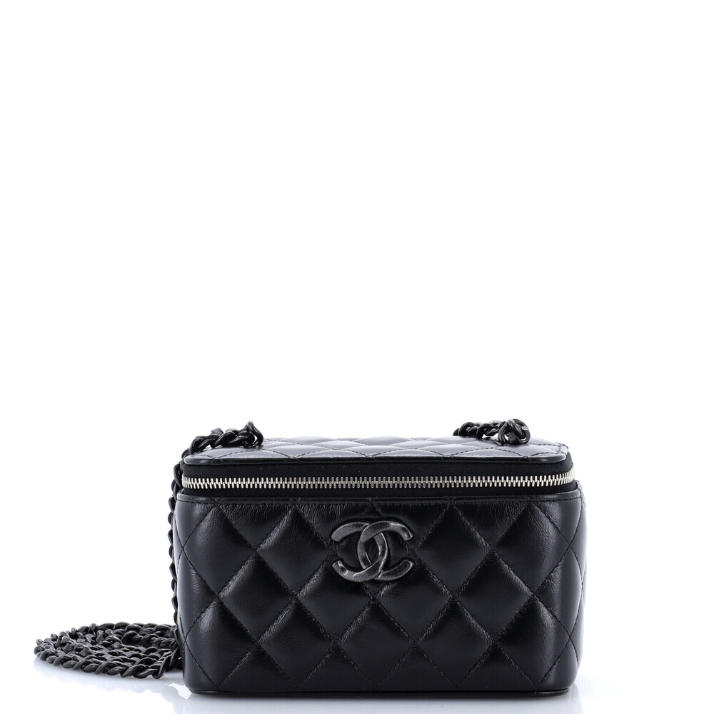 Chanel Small So Black Classic Vanity Case with Chain Quilted Lambskin